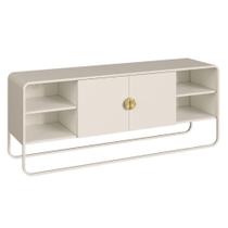 Rack Bancada Organica TV 55" 150CM MDP com Portas Amortecidas Off White Artesano Móveis