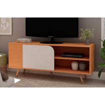 Rack Bancada p/ TV até 40 Pol Orlando c/ 1 Porta de Correr e 1 Prateleira 140cm Cinamomo/Off White - Genialflex