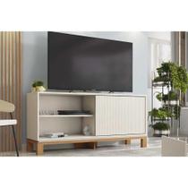 Rack Bancada p/ TV até 45 Pol Mondrian 1.36 c/ 1 Porta e 2 Nichos 136cm Off White Mr/Freijo - Caemmun Rack Bancada p/ TV até 45 Pol Mondrian 1.36 c/ 1 Porta e 2 Nichos 136cm Off White Mr/Freijo - Caemmun
