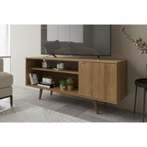 Rack Bancada p/ TV até 50 Pol R1486 c/ 1 Porta e 2 Nichos136cm Amêndoa - Tecno Mobili Rack Bancada p/ TV até 50 Pol R1486 c/ 1 Porta e 2 Nichos136cm Amêndoa - Tecno Mobili