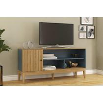 Rack Bancada p/ TV até 55 Pol MB 1056 c/ 1 Porta 136cm Mel/Petroleo - Movelbento