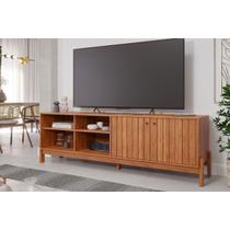 Rack Bancada p/ TV até 60 Pol Holanda 1.8 Ripado c/ 2 Porta e 4 Nichos 185cm Cinamomo - Permóbili