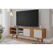 Rack Bancada p/ TV até 60 Pol Paraty c/ 1 Porta e 4 Nichos 180cm Cinamomo/Off White - Permóbili Rack Bancada p/ TV até 60 Pol Paraty c/ 1 Porta e 4 Nichos 180cm Cinamomo/Off White - Permóbili