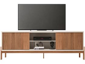Rack Bancada p/ TV até 72 Pol Tannen c/ Nichos e Pés 184cm Freijo/Off White - Caemmun