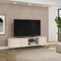 Rack Bancada Para Sala Ambiente Ariana Off White Dj Móveis