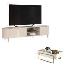 Rack Bancada para Sala Ariana e Mesa de Centro Suri Off White DJ Móveis