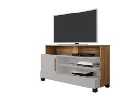 Rack Bancada para Sala de TV 48 Polegadas Multiuso Cômoda Quarto Apartamento Pipa Offwhite/Cinamomo
