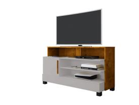 Rack Bancada para Sala de TV 48 Polegadas Multiuso Cômoda Quarto Apartamento Pipa Offwhite/Nature