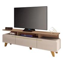 Rack Bancada Para Sala Essenza 2.0 Off White Castanho - Hb Móveis Rack Bancada Para Sala Essenza 2.0 Off White Castanho - Hb Móveis