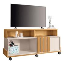 Rack bancada para Sala Graci 1.36 Cinamomo Off White HB Móveis Rack bancada para Sala Graci 1.36 Cinamomo Off White HB Móveis