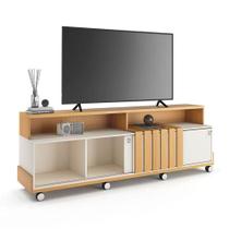 Rack Bancada Para Sala Graci 1.8 Cinamomo Off White - Hb Móveis