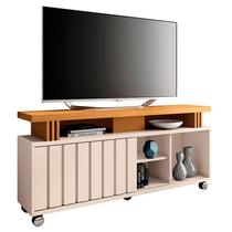 Rack Bancada para Sala Rivera 1.3 Off White Cinamomo HB Móveis