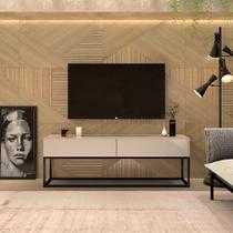 Rack Bancada Para Sala Tv Ate 50 Polegadas Off White/Preto