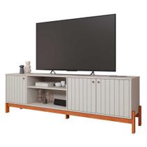 Rack Bancada para TV 100% MDF Holanda Permobili Off White/Cinamomo Rack Bancada para TV 100% MDF Holanda Permobili Off White/Cinamomo