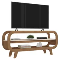 Rack Bancada Para TV 42 Pol 122 cm MDF Cinamomo Off White ARLY