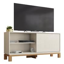Rack Bancada Para TV 45 Pol 136cm Lucca Off White/Freijó C01 - Mpozenato