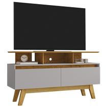 Rack Bancada Para TV 50 Pol 120cm 2 Portas Rubi Naturalle/Off - Bechara Rack Bancada Para TV 50 Pol 120cm 2 Portas Rubi Naturalle/Off - Bechara