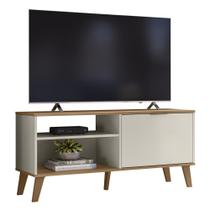 Rack Bancada Para TV 50 Pol 120cm Roby Off/Nature Z49 - Mpozenato Rack Bancada Para TV 50 Pol 120cm Roby Off/Nature Z49 - Mpozenato