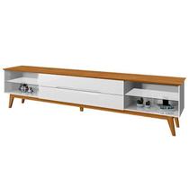 Rack Bancada Para TV 65 Polegadas Lim 180cm Branco Nature Tebar - Tebarrot