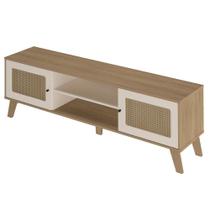 Rack Bancada Para Tv 75 Polegadas 180 Cm 4525 Carvalho Off White Arly