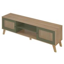 Rack Bancada Para Tv 75 Polegadas 180 Cm 4534 Carvalho Menta Arly