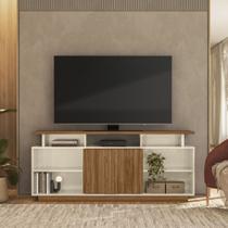 Rack Bancada para TV até 65" Salvador 160cm Off White/Amêndoa- MABE MAGAZINE Rack Bancada para TV até 65" Salvador 160cm Off White/Amêndoa- MABE MAGAZINE