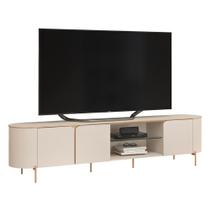 Rack Bancada Para TV Até 75 Polegadas 2,41m 3 Portas Lívia Off White