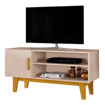 Rack Bancada para Tv de até 42" 1 Porta Dallen Off White/Naturale