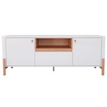 Rack Bancada Para Tv De Até 70 2 Portas 1 Gaveta Gleyce Off White/jequitiba