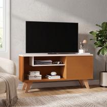 Rack Bancada para Tv Heitor Home Sala Moderna com 1 Porta e Design Funcional - Naturale/off Rack Bancada para Tv Heitor Home Sala Moderna com 1 Porta e Design Funcional - Naturale/off