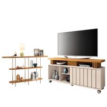 Rack Bancada Rivera Com Aparador Infinity Off White Cinamomo Hb Móveis Rack Bancada Rivera Com Aparador Infinity Off White Cinamomo Hb Móveis