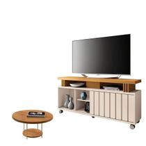 Rack Bancada Rivera Com Mesa De Centro Sky Off White Cinamomo Hb Móveis