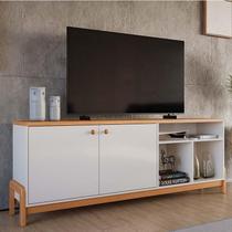 Rack Bancada Sala 183cm Para TV 75 Polegadas Sunny 1.83 Lukaliam Off White/Jequitiba