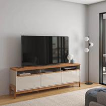 Rack Bancada Sala 190cm Para TV 75 Polegadas Elegance 1.90 Lukaliam Off White/Jequitiba