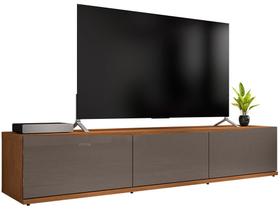 Rack Bancada Sala De Estar Tv 75 Polegadas Eros 1,80m Retrô Casa D - Cinza Pérola/Noce