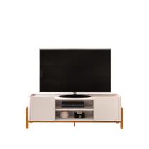 Rack Bancada Sala Estar TV Até 65 Polegadas 2 Portas 5 Pés de Madeira Maciça 1 Prateleira Cher