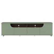 Rack Bancada Satriani 4 Portas De Giro Tv Até 75 Polegadas Hortelã - Amêndoa