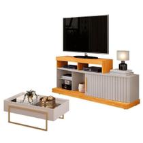 Rack Bancada Scala Com Mesa De Centro Pilar Cedro Bali Dj Móveis