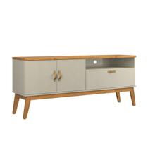 Rack / Bancada SI 1.60m Estilo Retrô Par TV Até 60'' Cor Off White / Cinamomo