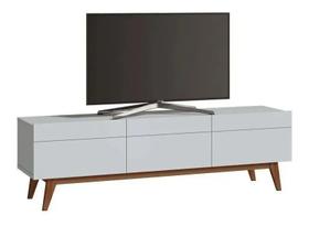 Rack Bancada Smart Estante Home Sala De Estar Tv 75 Polegadas 3 Gavetas Classic 1.80m Imcal Branco