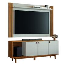 Rack Bancada Suíça com Painel Ripado Sul para TV's até 65 Polegadas Madeirado / Off White Notável