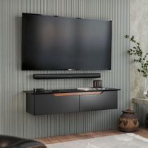 Rack Bancada Suspensa 2 Portas Design Flutuante Flow Ej Móveis Rack Bancada Suspensa 2 Portas Design Flutuante Flow Ej Móveis