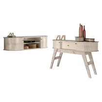 Rack Bancada Suspensa Modena com Aparador Estoril Calacata Off White Madetec