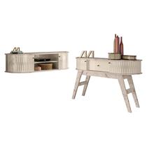 Rack Bancada Suspensa Modena com Aparador Estoril Calacata Off White Madetec