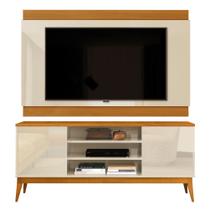 Rack Bancada Titan Com Painel Legacy New Para TV Até 60 Polegadas 1,60m Off White / Madeirado EDN