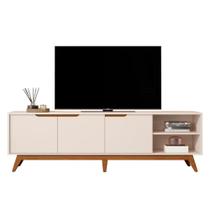 Rack Bancada Tucumã 1.8 TV Até 75 Pol. Pés de Madeira Maciça