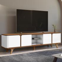 Rack Bancada Tv 60 Pol 217cm Orgânico Valen Cedro/Branco C14 - Mpozenato