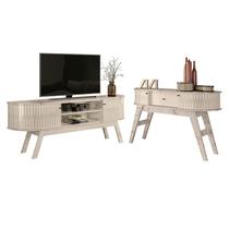 Rack Bancada Valência com Aparador Estoril Calacata Off White Madetec Rack Bancada Valência com Aparador Estoril Calacata Off White Madetec