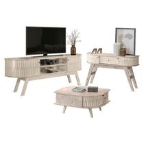 Rack Bancada Valência E Aparador Estoril Com Mesa De Centro Indianápolis Calacata Off White - Madetec Rack Bancada Valência E Aparador Estoril Com Mesa De Centro Indianápolis Calacata Off White - Madetec