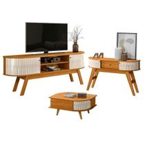Rack Bancada Valência E Aparador Estoril Com Mesa De Centro Indianápolis Cinamomo Off White - Madetec Rack Bancada Valência E Aparador Estoril Com Mesa De Centro Indianápolis Cinamomo Off White - Madetec